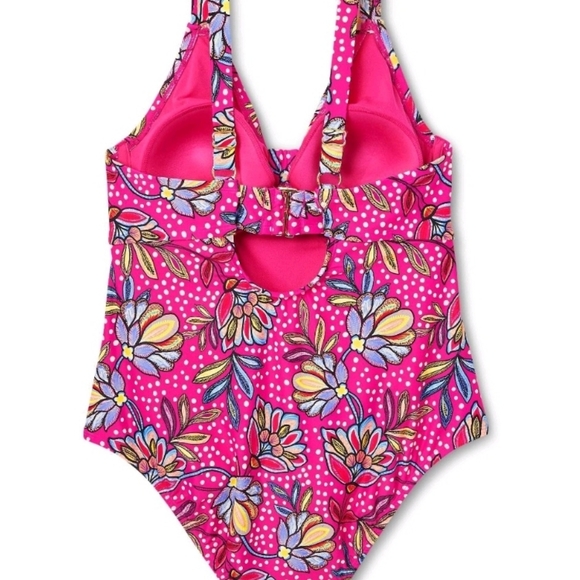 Tabitha Brown Pink Floral Print Front Cutout One Piece Swimsuit & TAB MA… - Picture 7 of 7